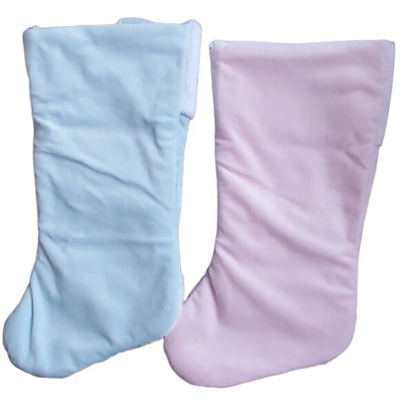 2 Pack My First Christmas Stocking Blue And Pink Snowmen 2021 - Picture 2 of 3